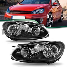 Headlight Assembly For 2010-2014 Volkswagen GTI Golf/Jetta(MK6) Sportwagen Black