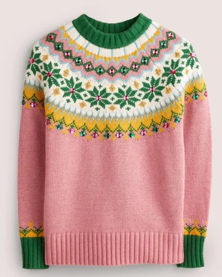 Fair Isle Jumper Boden Pink Sweater Cashmere Fair Isle Jumper