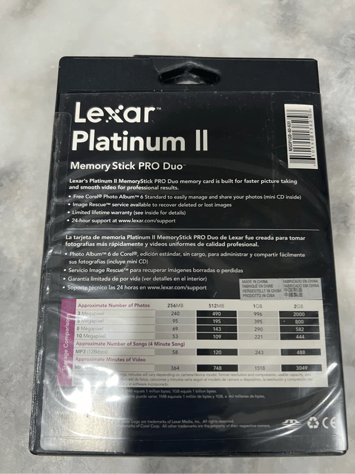 Lexar 1 GB Platinum II Memory Stick Pro Duo New Sealed - Image 3 of 4