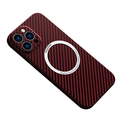 Fr iPhone 16 15 14 13 12Pro Max Magsafe Case Carbon Fiber Magnet Slim Hard Cover