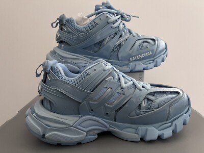 23.5 レディース BALENCIAGA ライトブルー スニーカー Balenciaga Women's track sneakers Light Blue Metallic EU 35 US 5