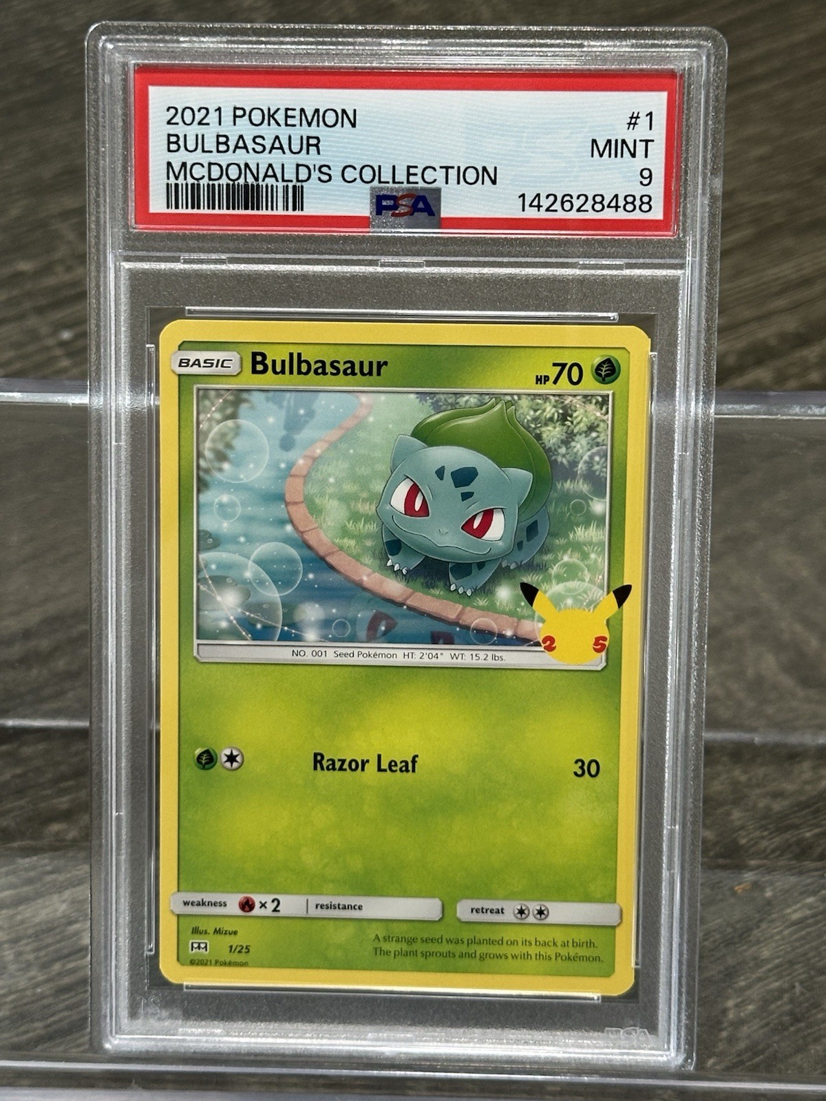 2021 Pokemon Bulbasaur McDonald’s Collection #1 PSA 9 MINT