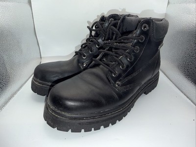 Skechers Pilot Utility Mens Sz 10 Black Leather Work Lace-Up Boots 4473