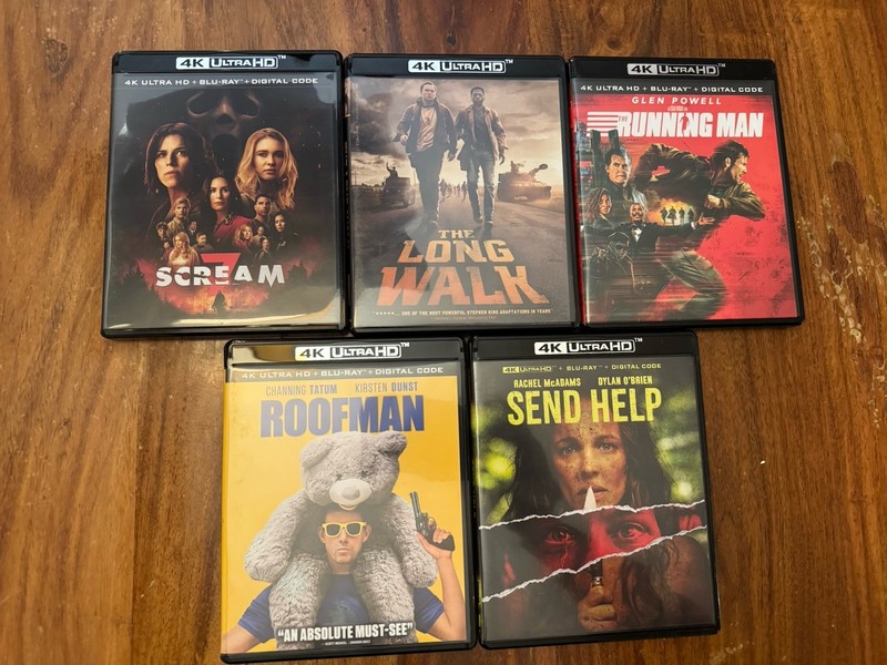 4K Movie Lot 4K Discs Only +Artwork & Case Send Help Scream 7 Roofman Long Walk
