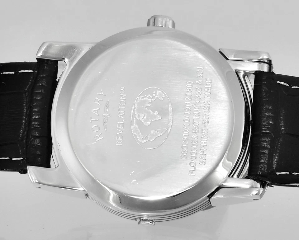 Vintage ROTARY Revelation Date Reverso Swiss Stainless Steel Mens Wrist Watch - Image 3 of 4