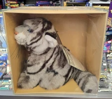 F.A.O Schwarz New York 1992 White Tiger Cub Steiff Button in Ear Germany