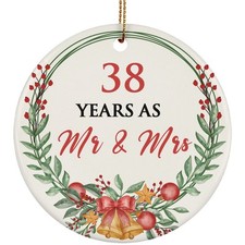 38 Years As Mr And Mrs 38th Weeding Anniversary Ornament Christmas Gifts Decor