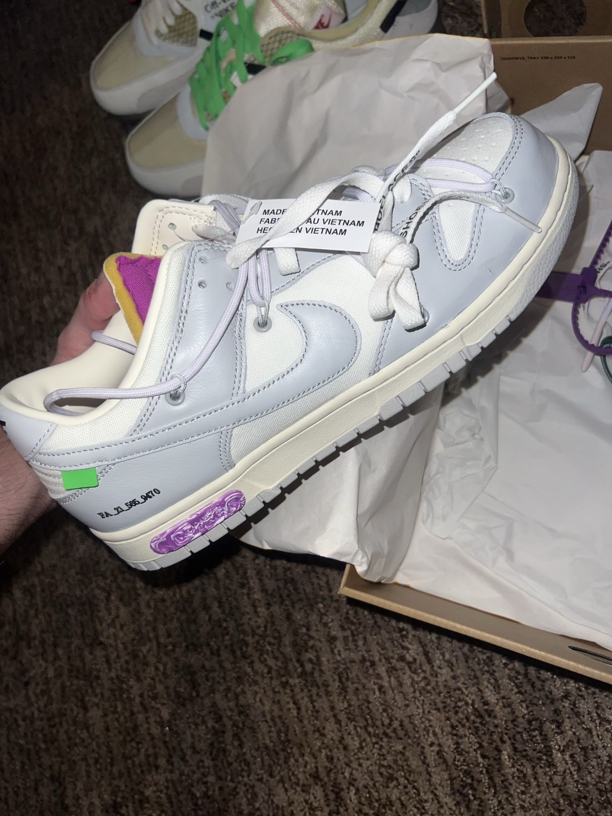 OFF WHITE X NIKE Nike Dunk Low x Off White 'Lotto 3 di 50' Taglia 10 DS Nuove