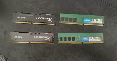 16 GB DDR4 RAM / HyperX FURY 8GB + Crucial 8GB