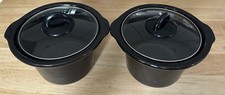 Two Round Small Slow Cooker Ceramic Pots