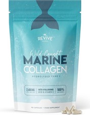 Marine Collagen Capsules 2400mg - with Hyaluronic Acid & Vitamin C - 90 Capsules