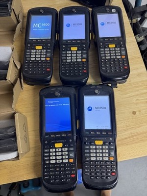 Motorola MC9500 Lot of 5 Mobile Computers + 4 Slot Charger + 12 Batteries Tested