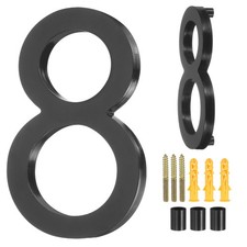 5" Acrylic Modern Floating House Numbers for Outside Address Number 8, Black 