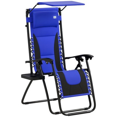 Outsunny Zero Gravity Lounger Chair, klappbarer Relaxsessel, blau