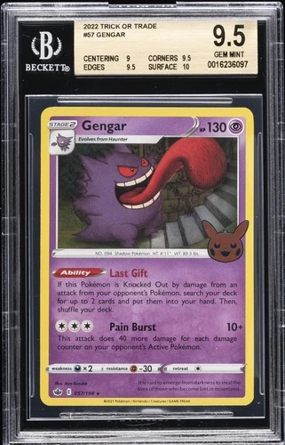 2022 POKEMON TRICK OR TRADE #57 GENGAR BGS 9.5