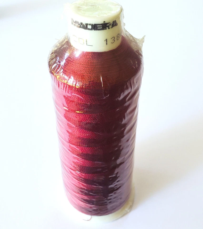 MADEIRA Viscose Rayon Classic No. 12 wt. THREAD #1384 Burgundy 2000m Cone NEW - Image 4 of 4