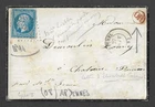 ARDENNES - ENVELOPE WITH NO. 14 SMALL NUMBER RETHEL STAMP AND RED GOLD