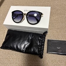 CELINE Vintage Sunglasses Black Gold Frame Phoebe Philo Era Used