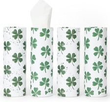 Car Tissue Holder 4 PK - 50 3-Ply Tissues Cylinder, Fits Car Cup Holders,