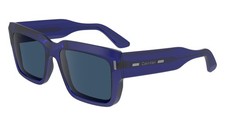 New CALVIN KLEIN CK-23538S 400 Crystal Blue Sunglasses with Blue Lenses