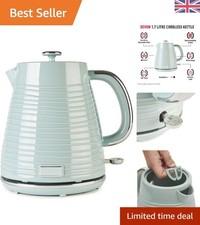 Stylish 1.7L Devon Green Kettle - Fast Boil, Automatic Shutoff, Portable Design