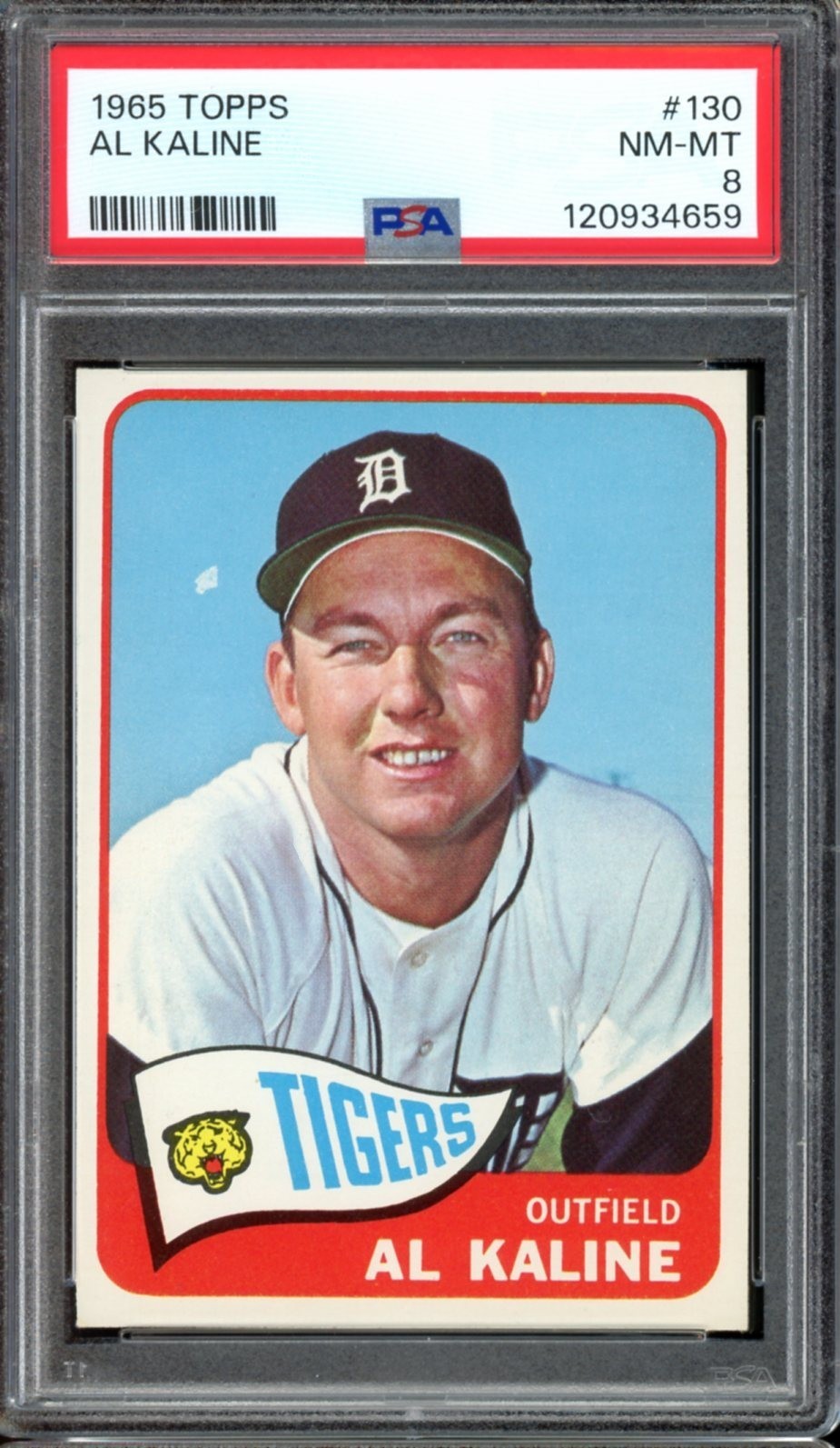1965 Topps Baseball #130 Al Kaline PSA 8