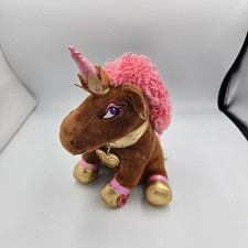 Afro Unicorn Singing Dancing Plush Toy Pink Curly Mane Horn Crown Heart Charm