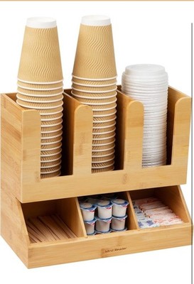 Mind Reader 6 Compartment Upright Breakroom Coffee Condiment and Cup Storage