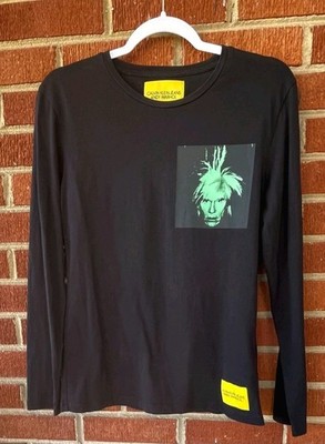 Calvin Klein x Andy Warhol Unisex Long Sleeve Black T-Shirt - Size Medium - New