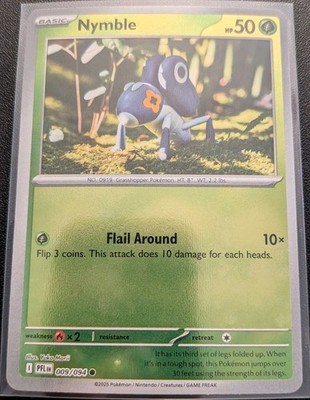 Pokemon TCG Nymble 009/094 Me02: Phantasmal Flames Reverse Holo, NM Condition 