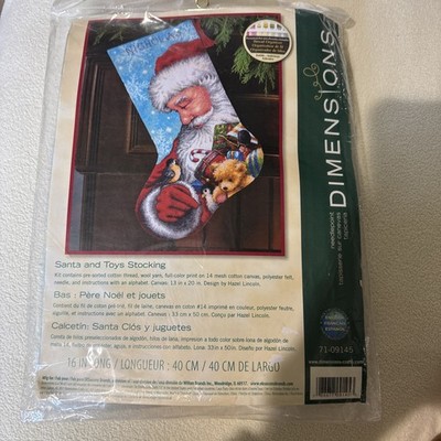 Dimensions Santa and Toys Stocking Needlepoint Kit Christmas Canvas Thread