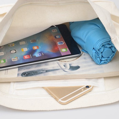Borsa shopping nuova studentessa moda spalla selvaggia grande capacità tela 3040 - Foto 3 di 9