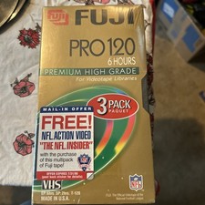 Fuji Pro 120 Premium High Grade VHS Tapes SEALED 3 Pack