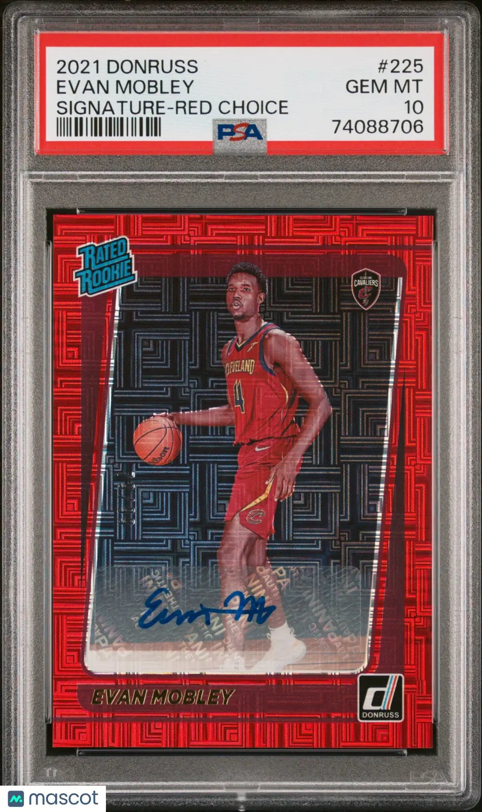 Evan Mobley Auto RC /99 PSA 10 2021-22 Donruss Rated Rookie 21-22 Panini