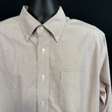 L.L.Bean Wrinkle-Resistant Button Down L/S 17/33 Pink Oxford 100 Cotton 0XL98