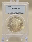 1881-S Morgan Silver Dollar $1 - PCGS MS64