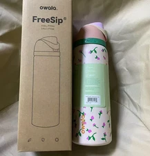 Owala FreeSip 32 oz team time Stainless Steel Cherry Blossoms Water Bottle