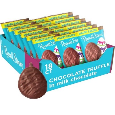 RUSSELL STOVER Easter Chocolate Truffle Milk Chocolate  Egg, 1.3 oz @ PACK OF 18