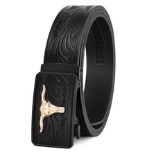UpFind Western Ratchet Belts for Men Leather Black Cowboy Belts for Men with ...