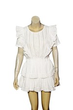 LoveShackFancy Natasha Dress M 8 Women Casual Partywear White Mini NEW 46561