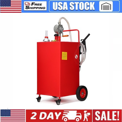 #ad Fuel Caddy 35 gal Portable Gas Caddy on 4 Wheels with Manual Transfer Pump $180.49