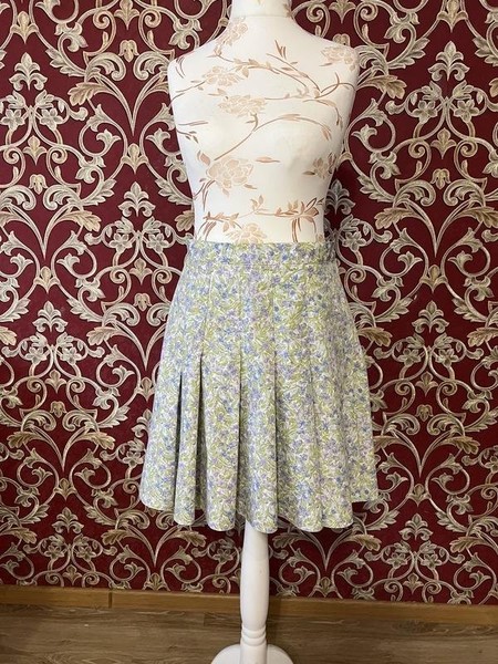 Women Laura Ashley Skirt Green Cotton 40 / L / 48