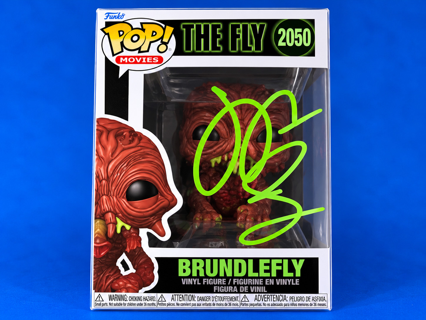 Jeff Goldblum signed Brundlefly The Fly funko pop #2050 COA