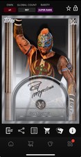 DIGITAL TOPPS WWE SLAM Rey Mysterio SUPER RARE SILVER FRAMED SIGNATURE Read