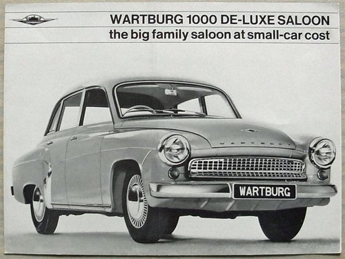 Wartburg 1000 de Luxe Limousine Auto Verkaufsprospekt 1966