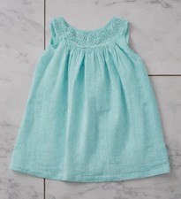 Monsoon Baby Girls Dress 12-18 Months – Mint Green – Lace Collar great condition