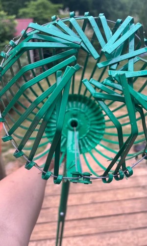 Adjustable Green Metal Lawn Rake, 48 in Handle/Length, 15 in Wide, 2 lb