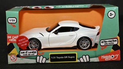 Harmony Jouets 1:31 Toyota GR Supra Diecast Metal Model Car Sound & Light White