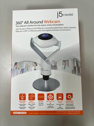 j5create 360 Degree All Around Meeting Webcam - 1080P HD Video Conference Camera - 第 9/10 張圖片