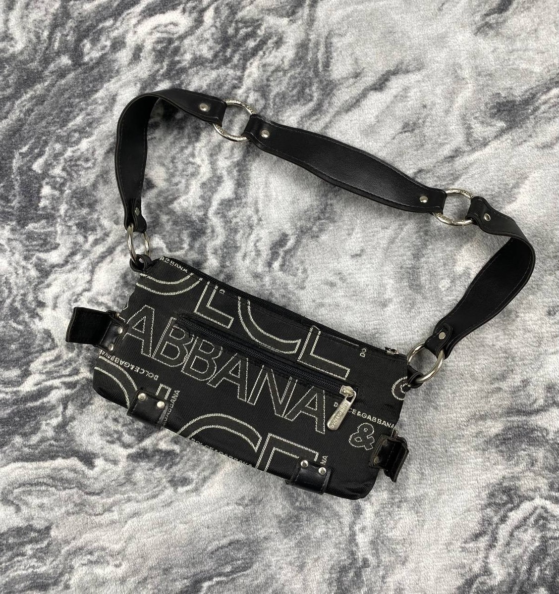 Vintage D&G Dolce Gabbana Monogram Big Logo Canvas Women Black | eBay